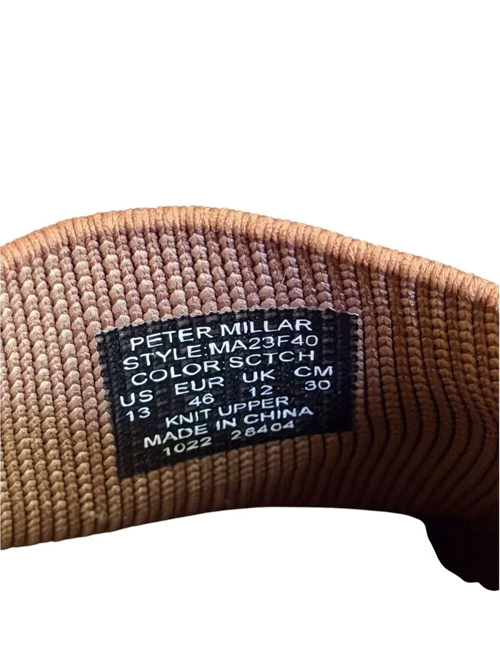 Peter Millar Cruise Knit Drivers Scotch Tan Performance Shoes Men's Size 13